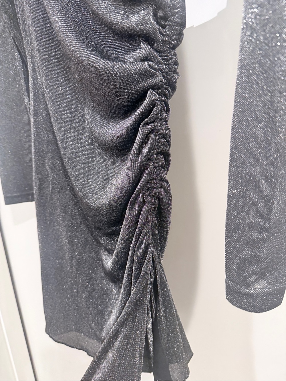 Princess Polly Silver Glitter Long-Sleeve Mini Dress - Picture 3 of 4